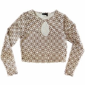 ASOS checkered flower heart long sleeve